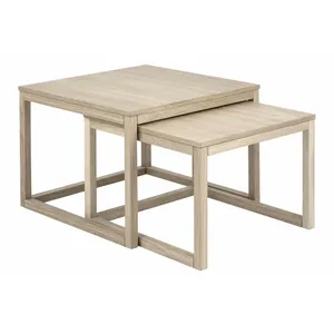 Actona Tables basses gigognes en bois de chêne naturel