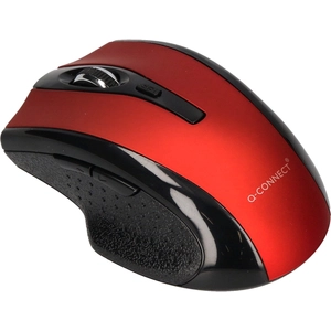 Souris Optique - Q-CONNECT - Sans Fil - 1000 dpi - Rouge - USB 2,4 GHz pas cher