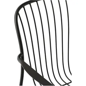 &tradition Chaise de jardin empilable avec accoudoires en acier noir chaud Thorvald SC95 - &trad pas cher