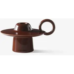 &tradition - Bougeoir Momento - Marron - Céramique émaillée - Designer...Vendu parmade-in-design
