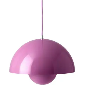 &tradition - Suspension FlowerPot - Rose - Acier laqué - Designer Verner Panton