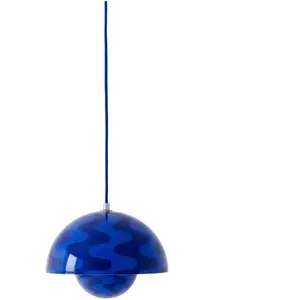 &tradition Suspension à motifs bleu cobalt et bleu crépuscule 23x16cm Flowerpot V... pas cher