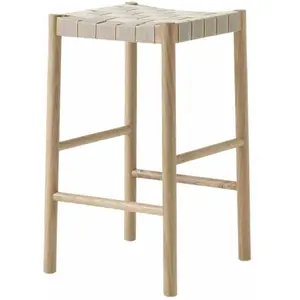 Tabouret de bar beige et piètement naturel Betty TK7 - &tradition pas cher