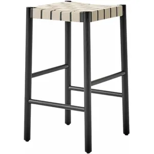 Tabouret de bar beige et piètement noir Betty TK7 - &tradition pas cher