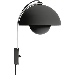 Comparateur de prix : Applique murale avec prise noir mat Flowerpot VP8 - &tradition