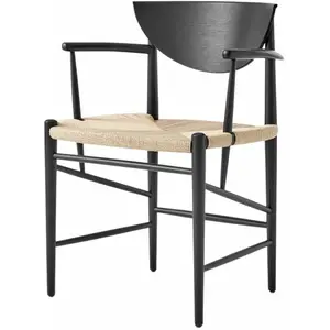 Chaise avec accoudoirs en bois noir HM4 Drawn - &traditionVendu parsmallable