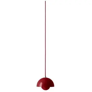 &tradition - Suspension FlowerPot - Rouge - Acier laqué - Designer Verner Panton pas cher