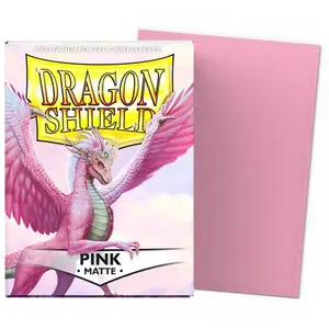 Dragon Shield ART11012 Standard Size Sleeves 100pk-Pink, Matte Pink