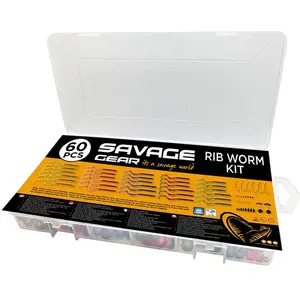 Comparateur de prix : Savage Gear Leurre Souple Rib Worm Kit 60 Unités