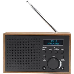Comparateur de prix : Denver Rétroviseur avec fonction d'alarme en aspect bois, gris foncé DAB-46