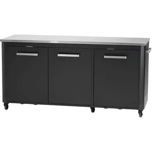 Comparateur de prix : Cuisine extérieure triple - COZZE - 180 cm - Plan de travail inox - Noir