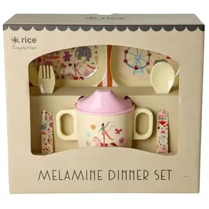 Rice - Coffret de repas en mélamine Fun Fair Rose taille unique