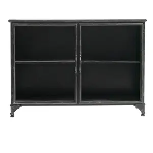 Nordal Armoire Downtown en fer - noir 104x35x74cm pas cher