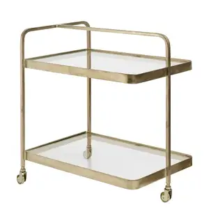 Nordal Chariot doré avec verre pas cher