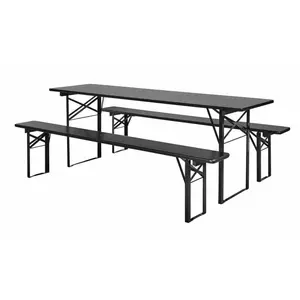 Nordal Table avec bancs noir pas cher