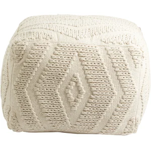 Pouf en coton à motifs blanc cassé Wular - Nordal pas cher