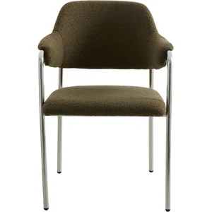 Chaise en métal et tissus vert peluche Albert - Nordal pas cher