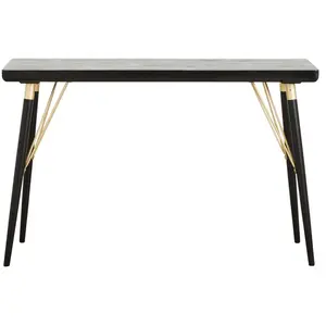 Console en bois noir et détails dorés - Nordal pas cher