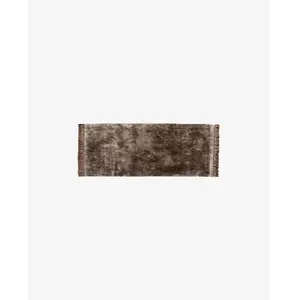 Nordal Tapis noble à franges - gris chaud pas cher