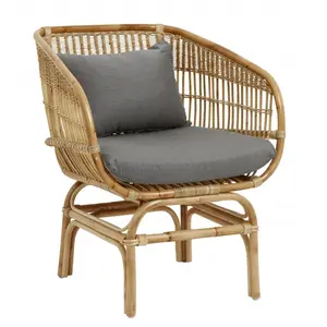 Comparateur de prix : Nordal Fauteuil en rotin avec coussin gris