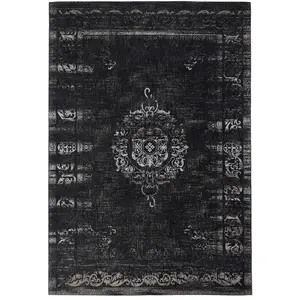 Nordal Grand tapis tissé - gris foncé / noir 200x290 pas cher