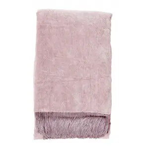 Nordal Plaid en velours à franges - violet clairVendu parliving-and-company