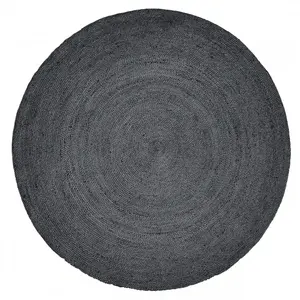 Nordal Tapis rond en jute - noir pas cher