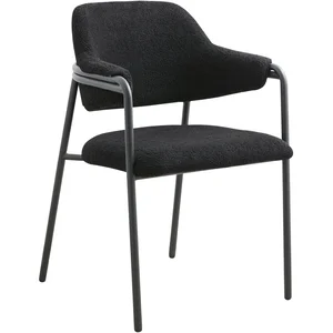 Chaise avec accoudoirs en acier et tissu noir 56x84cm Albert - Nordal pas cher