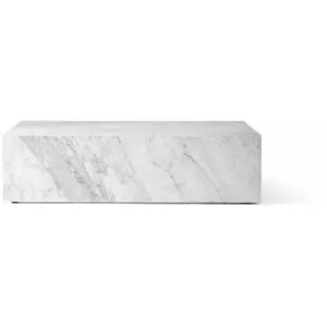 Table basse rectangulaire en marbre blanc 100 x 60 cm Plinth Low - Audo