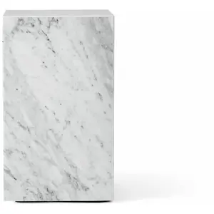 Table d'appoint en marbre blanc 51 x 30 cm Plinth Tall - Audo pas cher