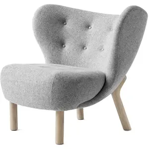 &tradition Fauteuil en laine gris et pieds en chêne naturel Little Pet...