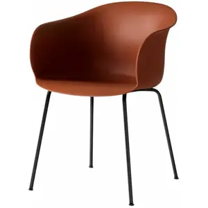 Chaise marron piétement noir JH28 Elefy - &tradition pas cher