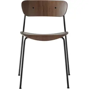 Chaise en noyer et piètement noir AV1 Pavilion - &tradition pas cher