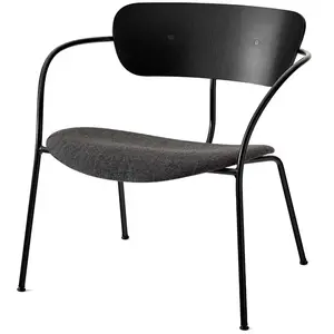 Fauteuil en chêne noir et tissu gris foncé AV6 Pavilion - &tradition pas cher