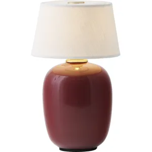 Audo Copenhagen TORSO-Lampe à poser LED sans fil Grès/Lin avec variateur H20cm pas cher