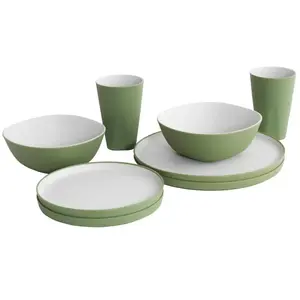 Outwell - Gala Geschirrr-Set 2 Personen - Set de vaisselle vert olive