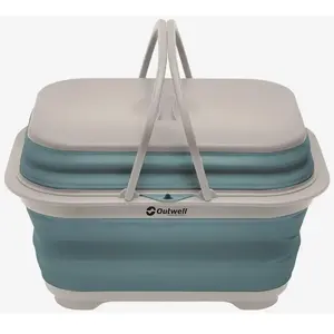 Bassine pliante Outwell Collaps avec poignées et couvercle bleu blanc pas cher