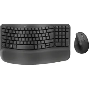 Comparateur de prix : Logitech Ensemble Wave Keys et souris verticale Lift en Graphite