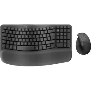 Logitech Ensemble Wave Keys et souris verticale Lift en Graphite pas cher