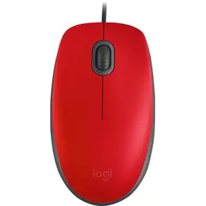 Logitech M110 Silent - Souris - droitiers et gauchers - optique - 3 boutons - filaire - USB-A - rouge pas cher