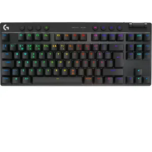 Comparateur de prix : Logitech G PRO X TKL - Clavier - jeux - backlit - sans fil - 2.4 GHz, Bluetooth - QWERTY - Nordique (Danois/Finnois/Norvégien/Suédois) - commutateur : Tactile - noir