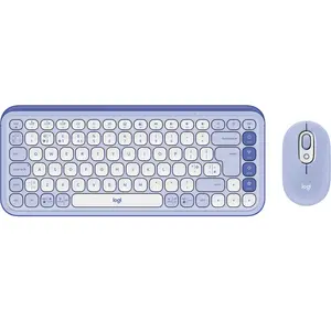 Comparateur de prix : Logitech Ensemble clavier et souris POP Icon en Lilas Et Blanc Cassé