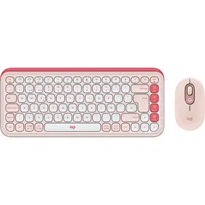Logitech Ensemble clavier et souris POP Icon en Rose Et Blanc Cassé pas cher