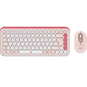 Logitech Ensemble clavier et souris POP Icon en Rose Et Blanc Cassé pas cher