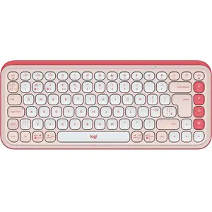 Logitech Clavier Bluetooth POP Icon Keys en Rose Et Blanc Cassé pas cher