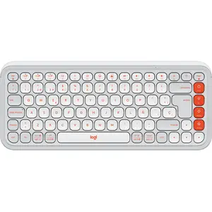 Comparateur de prix : Logitech Clavier Bluetooth POP Icon Keys en Blanc Cassé Et Orange