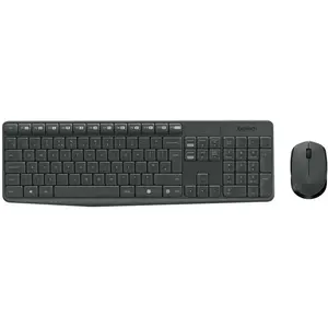 Comparateur de prix : Logitech MK235 clavier Souris incluse Maison USB QWERTY Espagnole Gris