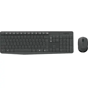 LOGITECH Clavier et souris MK235 - Sans fil Sans fil - Gris - Gris pas cher