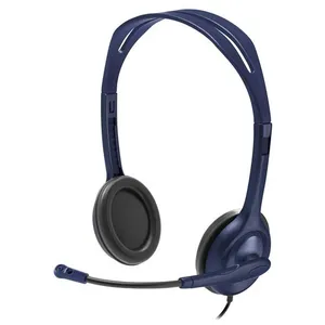 Logitech Micro-casque - sur-oreille - filaire - jack 3,5mm - bleu nuit - universitaire (pack de 5) pas cher