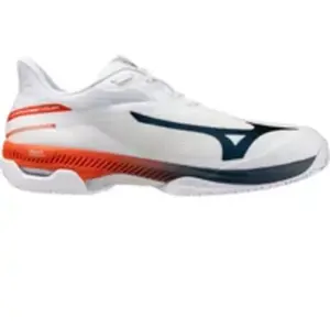 Chaussures Mizuno Wave Exceed Clay Court blanc bleu foncé orange - 46 pas cher